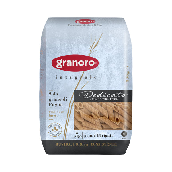 Granoro Pasta Dedicato Wholemeal Penne BIrigate 1 x 500g